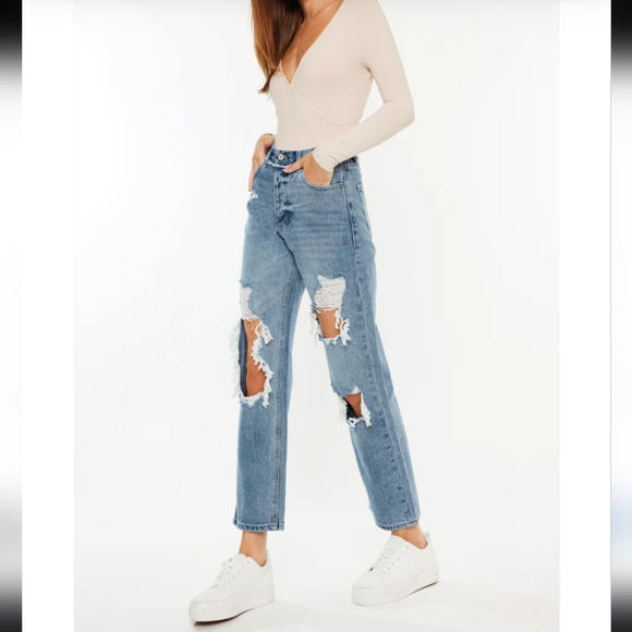 Kancan Sylvie Ultra High Rise 90's Boyfriend Jeans Size- 7/27 - Picture 4 of 9